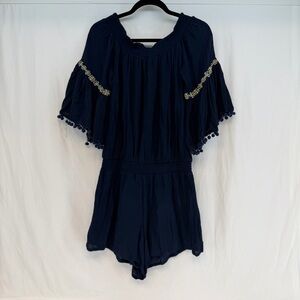 Miss Nikky Women’s Size Large  Romper Navy and Gold